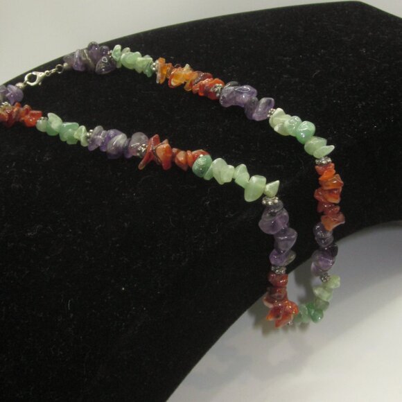 Multi Colored Bead Choker Necklace - Picture 3 of 3